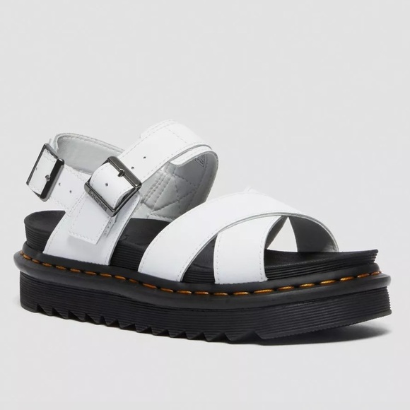 Dr Martens VOSS II WOMEN'S LEATHER STRAP SANDALS Doc Martens White Chunky - Picture 3 of 10